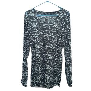 Women's Black and Gray Long Sleeve Top Size Large